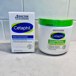 Cetaphil Moisturizing Cream for Very Dry, Sensitive Skin 16 oz & cleansing bar